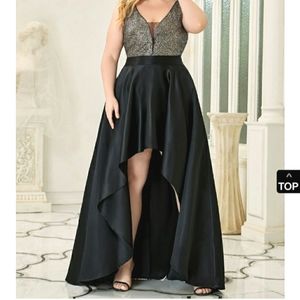 High low plus size formal dress